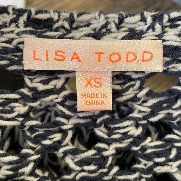 Open Knit Sweater Black White Pullover Long Sleeve Lightweight  Boho - Picture 4 of 7